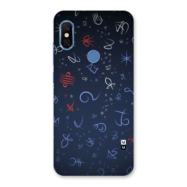 Blue Symbols Back Case for Redmi Note 6 Pro