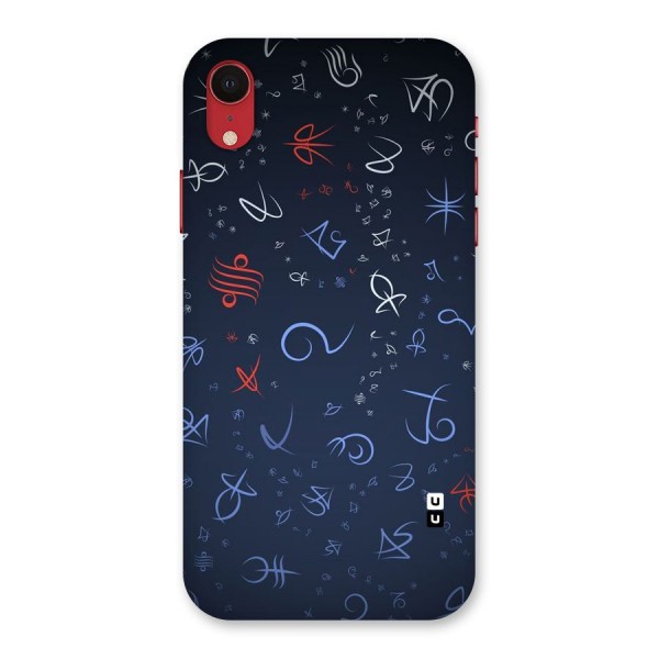 Blue Symbols Back Case for iPhone XR