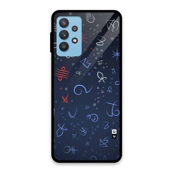 Blue Symbols Glass Back Case for Galaxy M32 5G