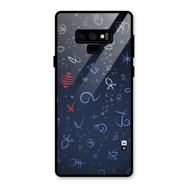 Blue Symbols Glass Back Case for Galaxy Note 9