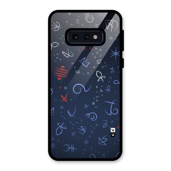 Blue Symbols Glass Back Case for Galaxy S10e