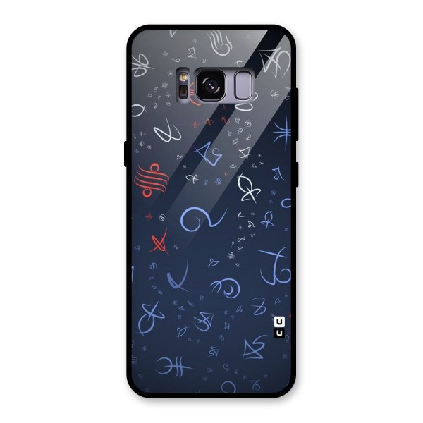 Blue Symbols Glass Back Case for Galaxy S8