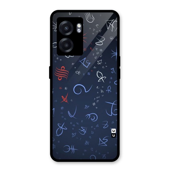 Blue Symbols Glass Back Case for Oppo K10 (5G)