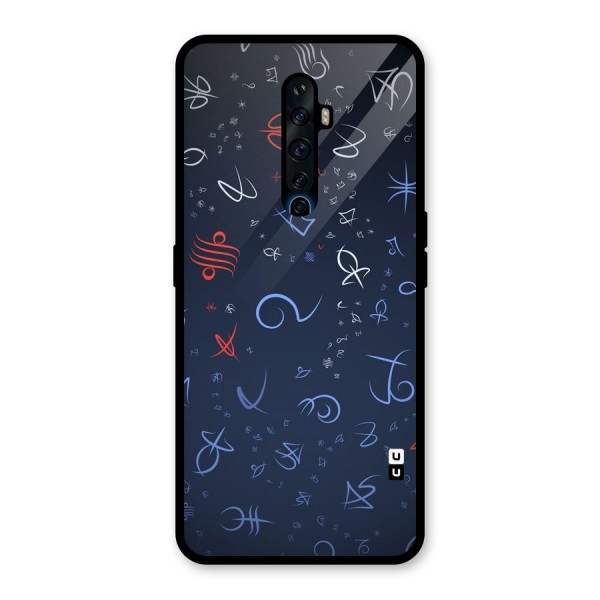 Blue Symbols Glass Back Case for Oppo Reno2 Z