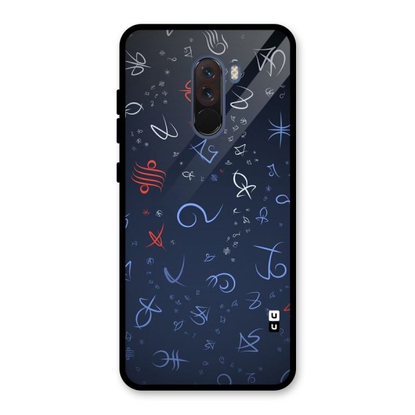 Blue Symbols Glass Back Case for Poco F1