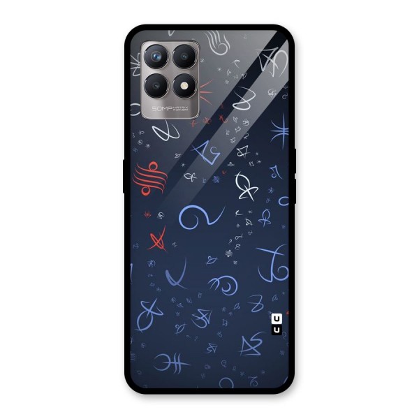 Blue Symbols Glass Back Case for Realme 8i