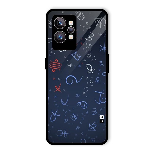 Blue Symbols Glass Back Case for Realme GT2 Pro