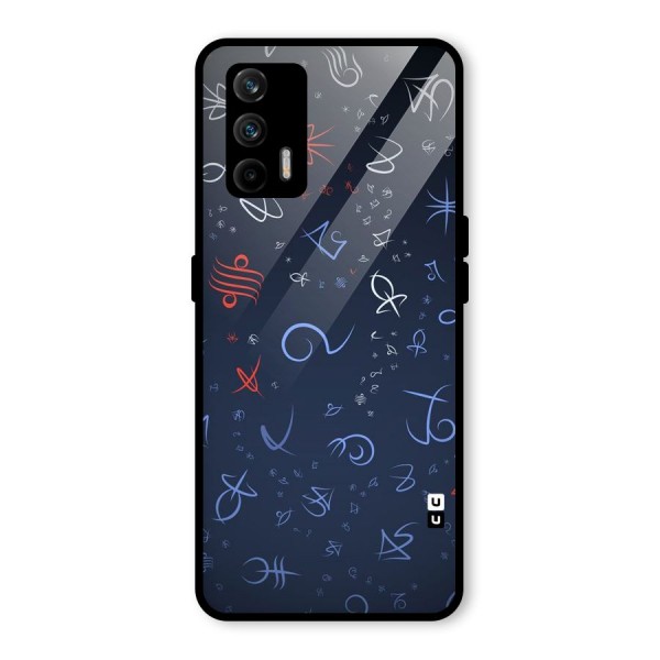 Blue Symbols Glass Back Case for Realme X7 Max