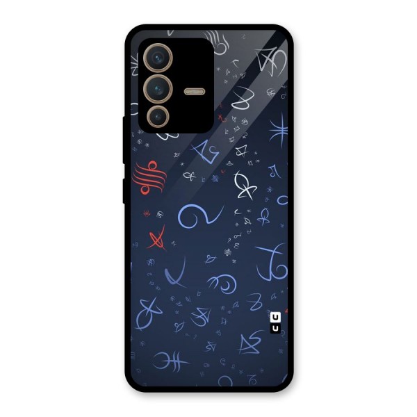 Blue Symbols Glass Back Case for Vivo V23 5G