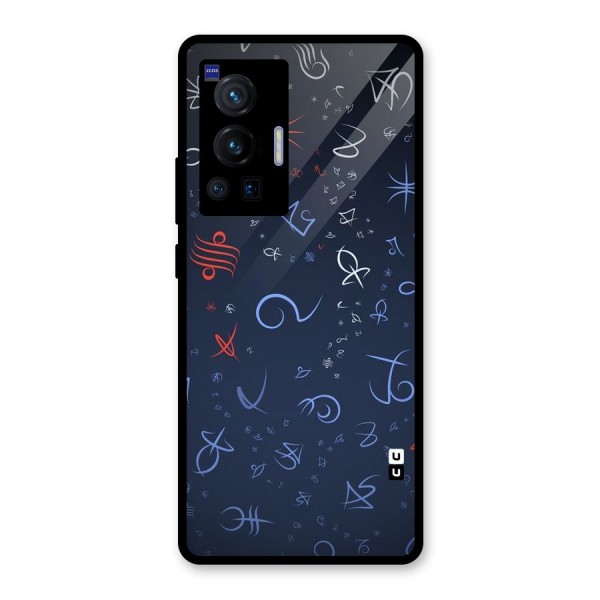 Blue Symbols Glass Back Case for Vivo X70 Pro