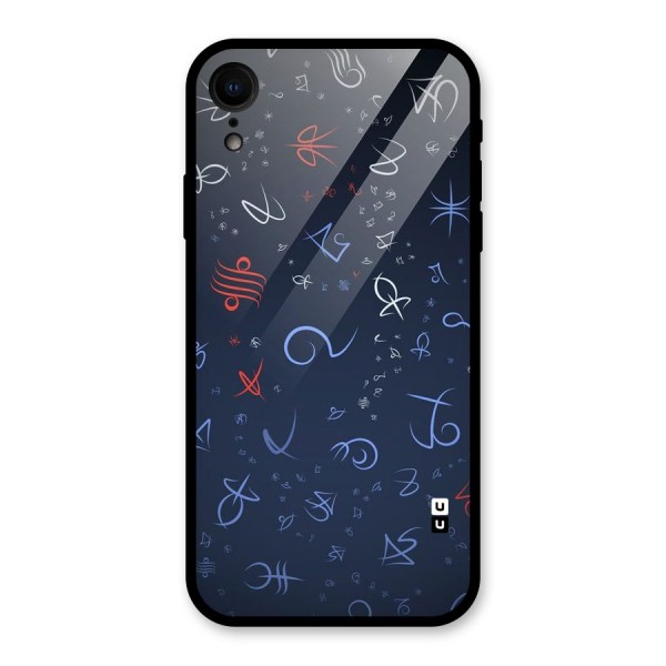 Blue Symbols Glass Back Case for XR