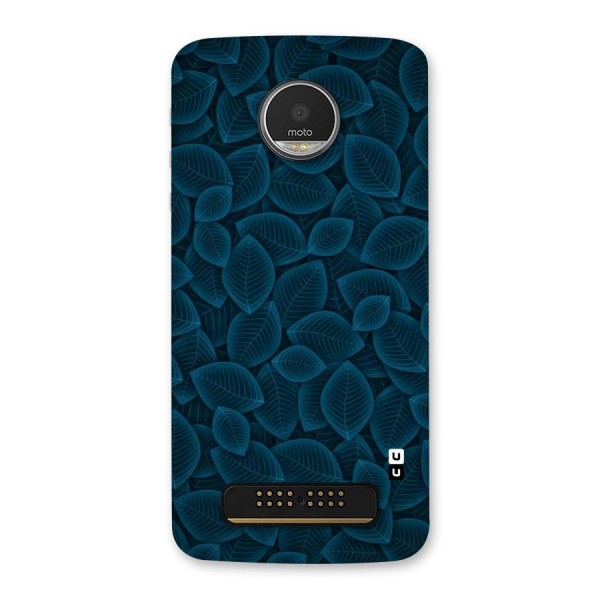 Blue Thin Leaves Back Case for Moto Z Play