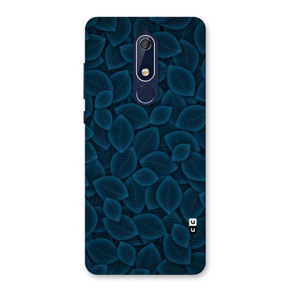 Blue Thin Leaves Back Case for Nokia 5.1