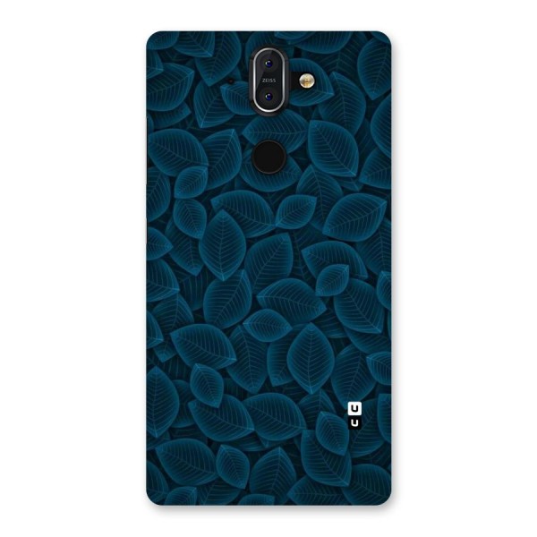 Blue Thin Leaves Back Case for Nokia 8 Sirocco