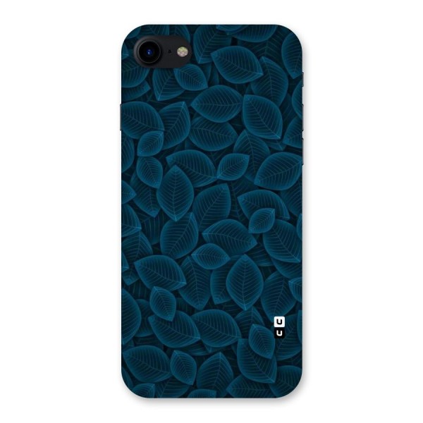 Blue Thin Leaves Back Case for iPhone SE 2020