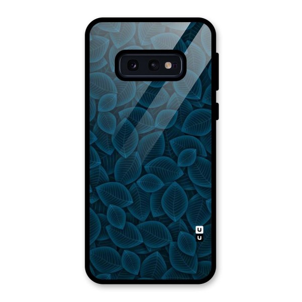 Blue Thin Leaves Glass Back Case for Galaxy S10e