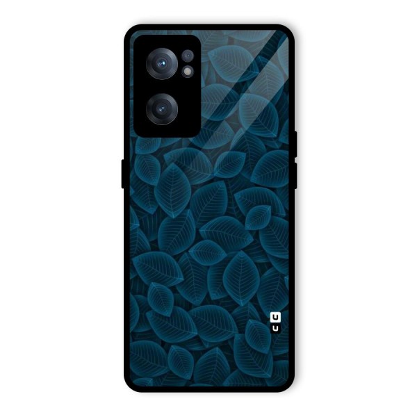 Blue Thin Leaves Glass Back Case for OnePlus Nord CE 2 5G