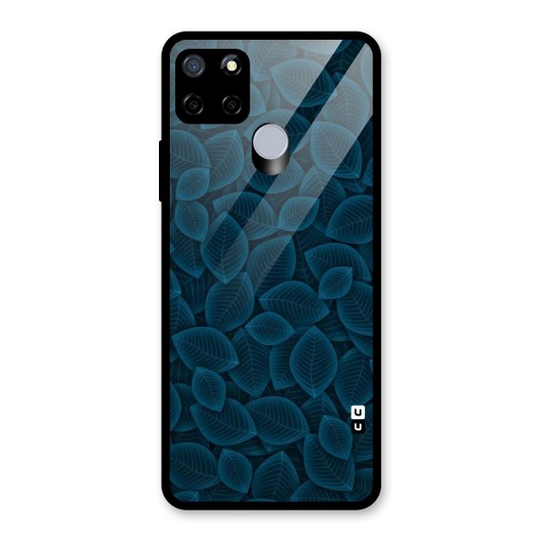 Blue Thin Leaves Glass Back Case for Realme C15