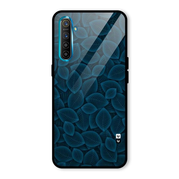 Blue Thin Leaves Glass Back Case for Realme XT