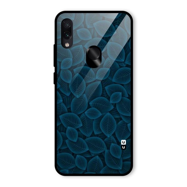 Blue Thin Leaves Glass Back Case for Redmi Note 7S