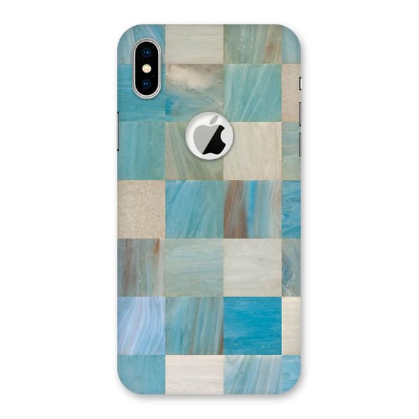 Blue Tiles Back Case for iPhone XS Logo Cut