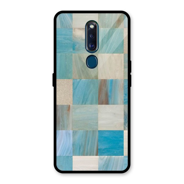 Blue Tiles Glass Back Case for Oppo F11 Pro