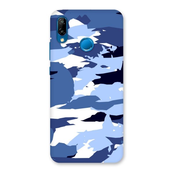 Blue White Canvas Back Case for Huawei P20 Lite