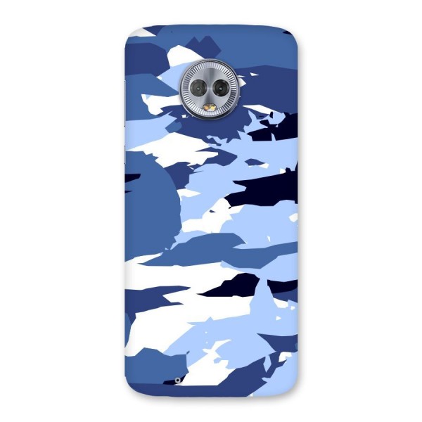 Blue White Canvas Back Case for Moto G6