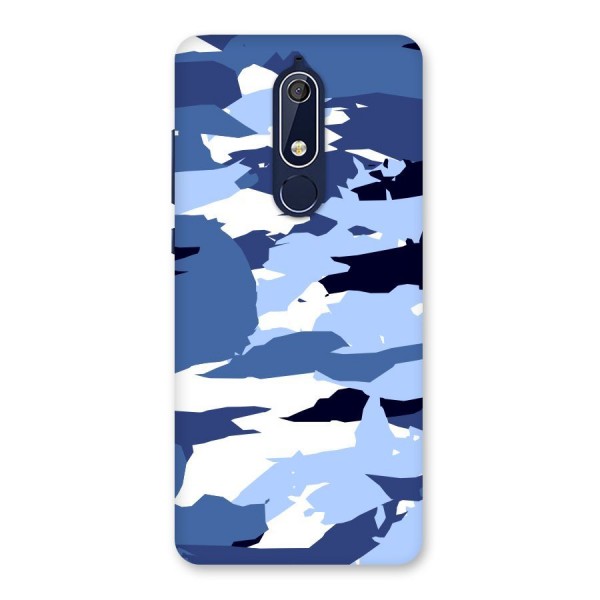 Blue White Canvas Back Case for Nokia 5.1