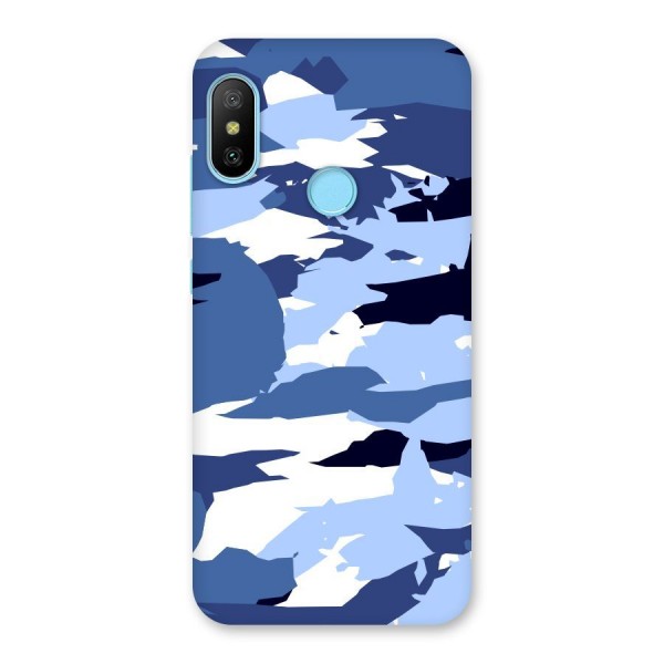 Blue White Canvas Back Case for Redmi 6 Pro