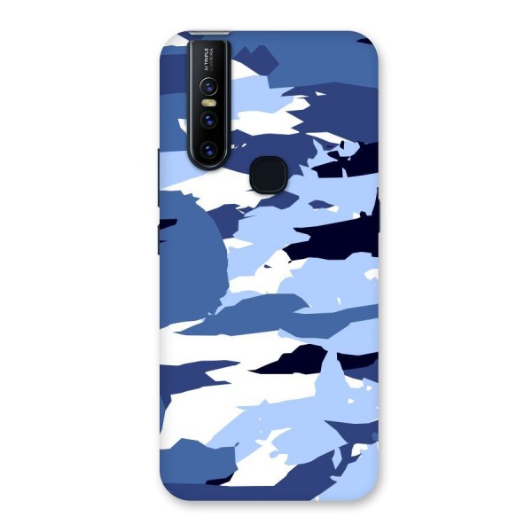 Blue White Canvas Back Case for Vivo V15