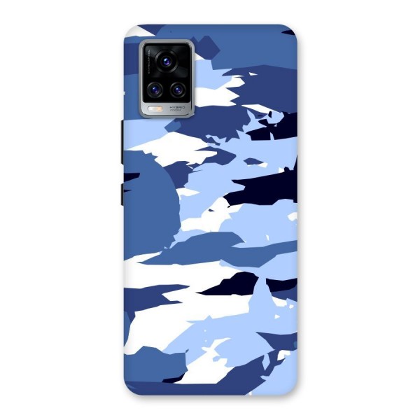 Blue White Canvas Back Case for Vivo V20 Pro