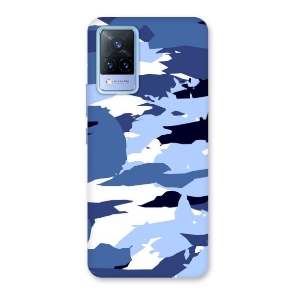 Blue White Canvas Back Case for Vivo V21 5G