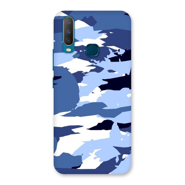 Blue White Canvas Back Case for Vivo Y15