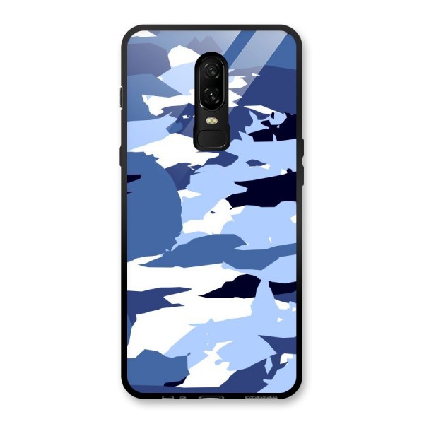 Blue White Canvas Glass Back Case for OnePlus 6