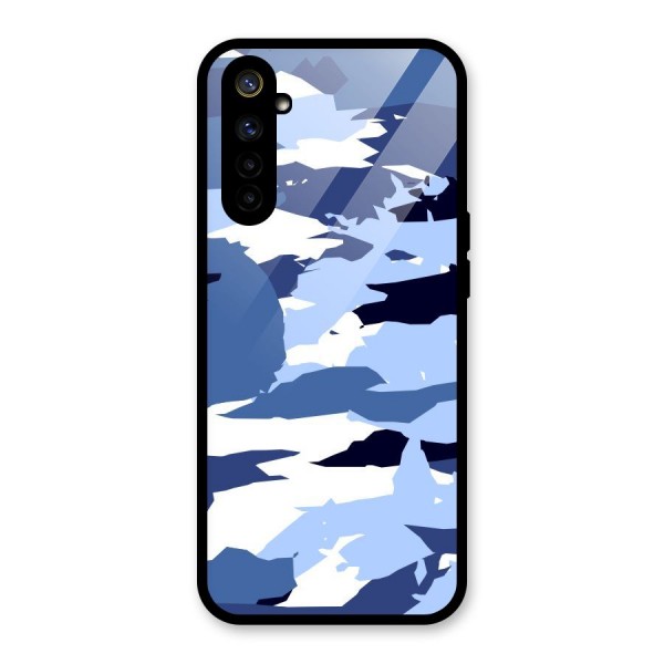 Blue White Canvas Glass Back Case for Realme 6