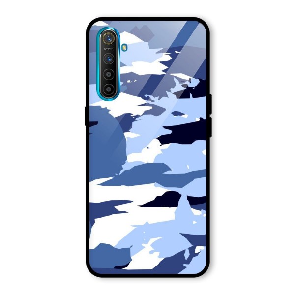 Blue White Canvas Glass Back Case for Realme XT