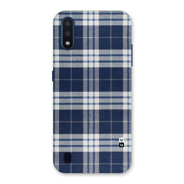 Blue White Check Back Case for Galaxy M01