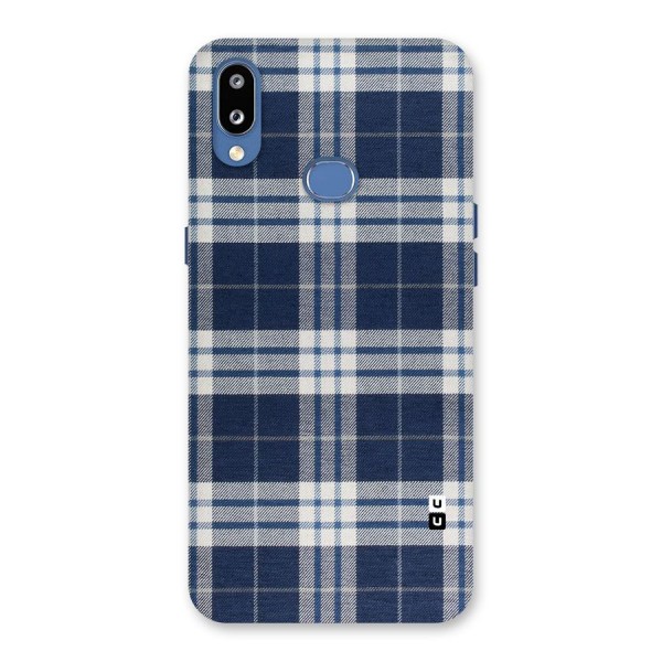 Blue White Check Back Case for Galaxy M01s