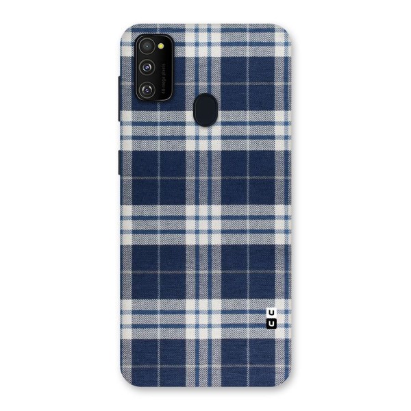 Blue White Check Back Case for Galaxy M21