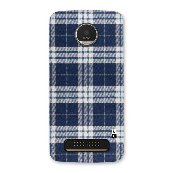 Blue White Check Back Case for Moto Z Play