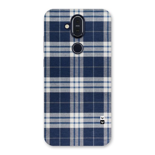 Blue White Check Back Case for Nokia 8.1