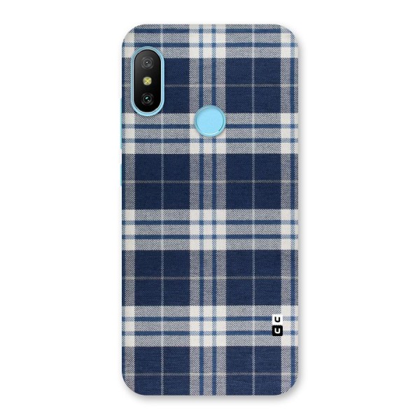 Blue White Check Back Case for Redmi 6 Pro