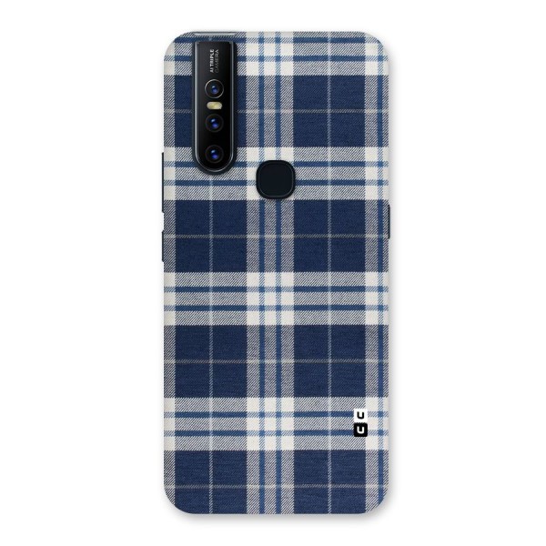 Blue White Check Back Case for Vivo V15