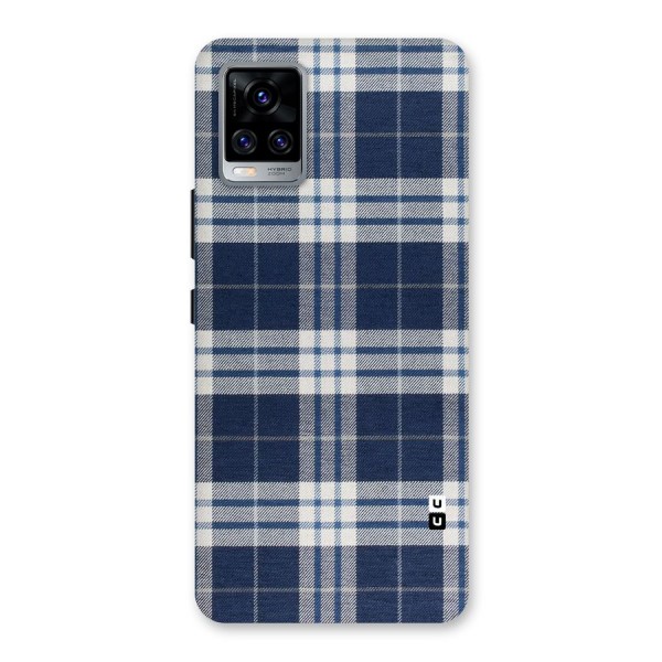 Blue White Check Back Case for Vivo V20 Pro