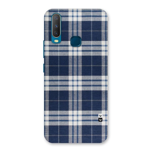 Blue White Check Back Case for Vivo Y15