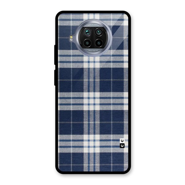 Blue White Check Glass Back Case for Mi 10i