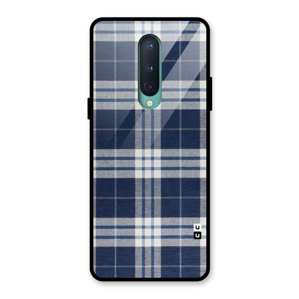 Blue White Check Glass Back Case for OnePlus 8