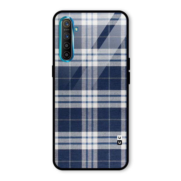 Blue White Check Glass Back Case for Realme XT