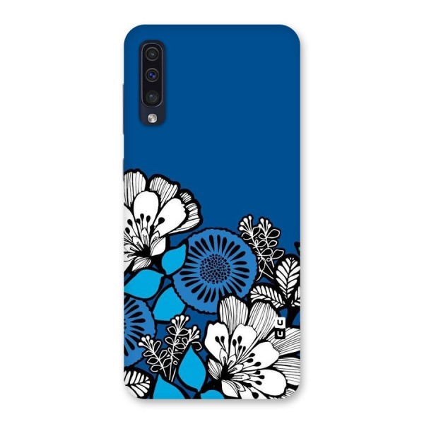 Blue White Flowers Back Case for Galaxy A50